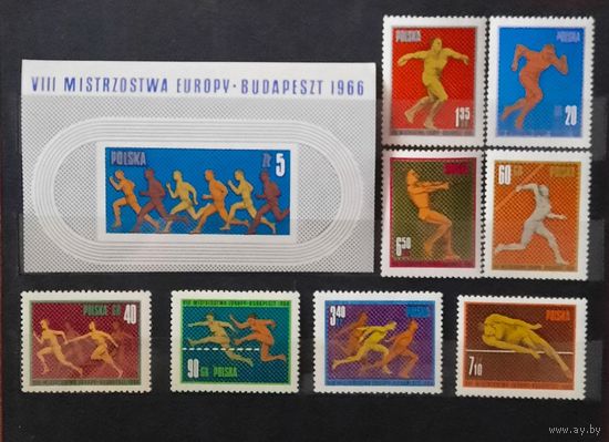 Польша 1966 Спорт. Чемпионат Европы по легкой атлетике в Будапеште
