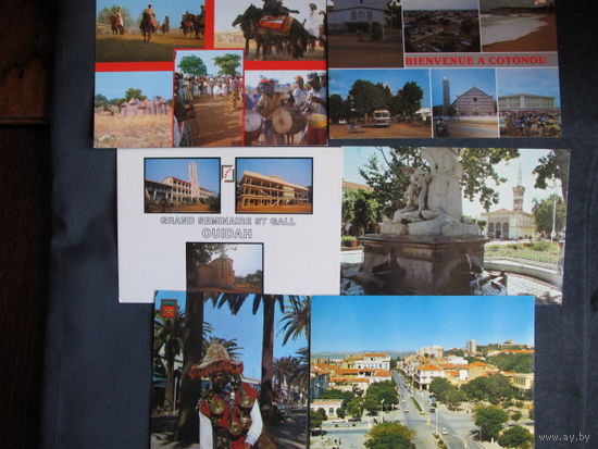 6 почтовых карточек стран Африки: Алжир (2), Бенин (3), Марокко