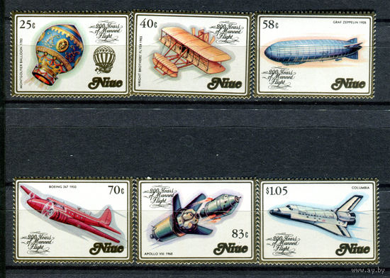 Ниуэ - 1983г. - 200 лет авиации - полная серия, MNH [Mi 511-516] - 6 марок