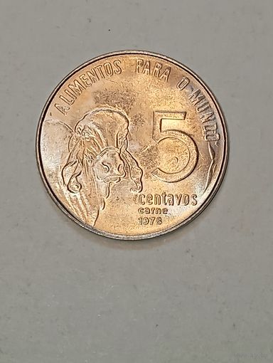 Бразилия 5 сентаво  1978 года . Зебу .