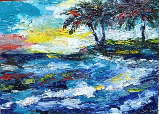 Картина мастихином, масло