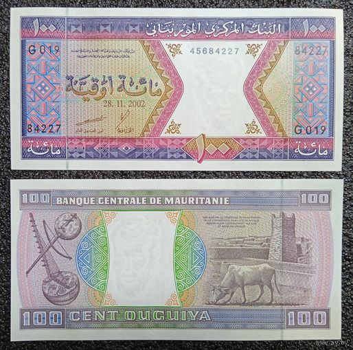 100 угий Мавритания 2002 г. UNC