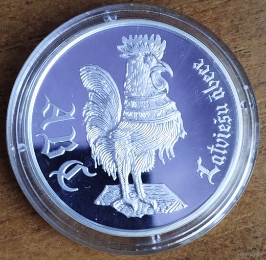 Латвия 1 лат 2010 Азбука. Серебро.