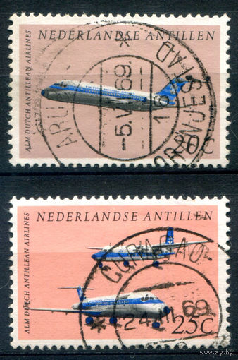 Нидерландские Антильские острова - 1968г. - авиация - 2 марки - гашёные. #3-WB-85-A-1