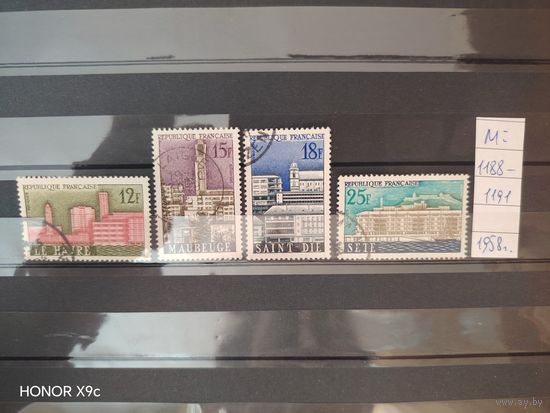 Полная серия Франция Ми 1188-1191 1958 года
