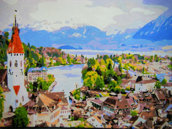 Средиземноморский Пейзаж. Акрил. Холст. 40см.х29,5см.