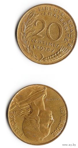 20 сантимов Франция 1978 год
