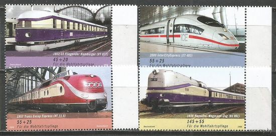 Германия. Локомотивы. 2006г. Mi#2560-63. Серия.