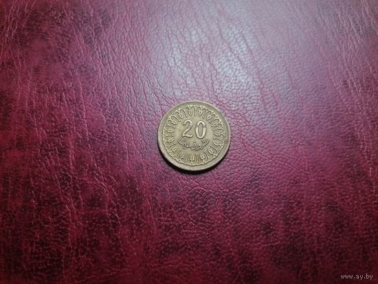 Тунис 20 миллимов 1960