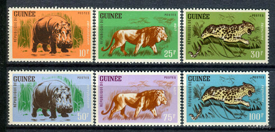 Гвинея - 1962г. - Животные - 6 марок - полная серия, MNH, номинал 20 с полосами на клее [Mi 128-133]. #O-Se-Z-1-1