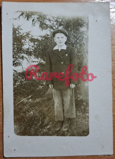 1953 Мальчик Юрий Миронов сестре в кепке ретро фото типаж подписано