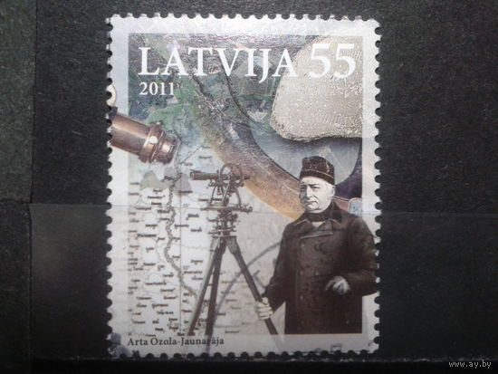 Латвия, 2011. Фридрих Струве, немецкий астроном и геодезист, марка из блока