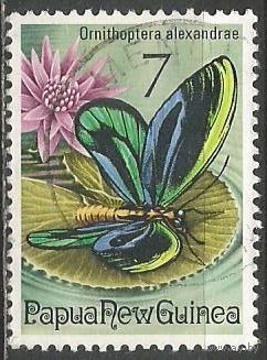 Папуа Новая-Гвинея. Бабочка птицекрылка. 1975г. Mi#288.