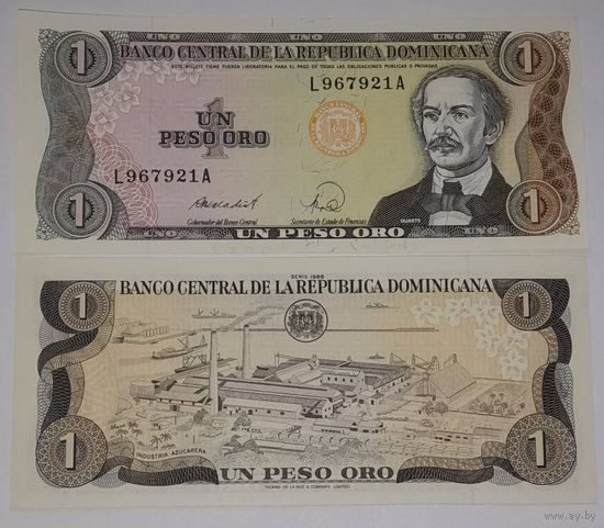 Доминиканская Республика 1 песо 1988 года UNC