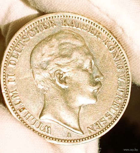 3м 1909, Пруссия, Вильгелм II, яркая! Смотрите также другие мои лоты!