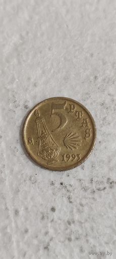 Испания 5 песет 1993