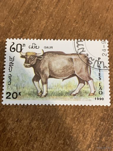 Лаос 1990. Домашний скот. Gaur. Марка из серии