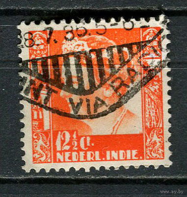 Нидерландская Индия - 1934/1937 - Королева Вильгельмина 12 1/2С - [Mi.214] - 1 марка. Гашеная.  (Лот 22Js)-T25P1