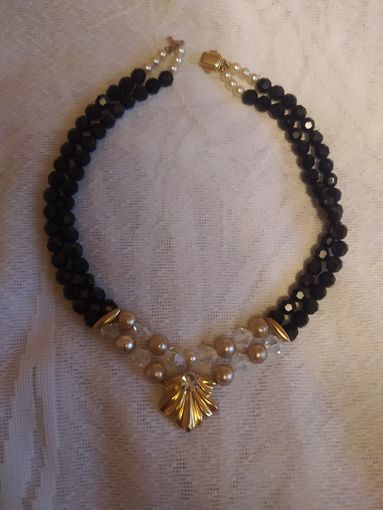 Колье чехия, камни гранатового цвета