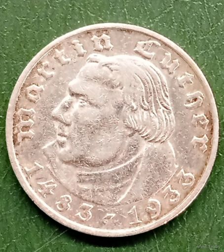 Германия 2 марки 1933F. Мартин Лютер.