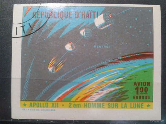 Гаити, 1970. Аполлон-12. Возвращение в атмосферу Земли, без перф.