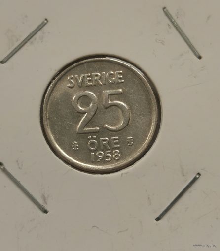 25 эре 1958 г. Серебро.