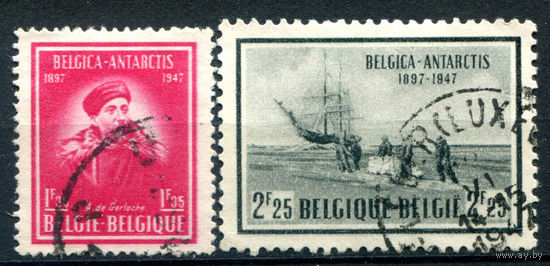 Бельгия - 1947г. - 50 лет бельгийской антарктической экспедиции - 2 марки - полная серия, гашёные [Mi 791-792]. #2-Be-44-B-1