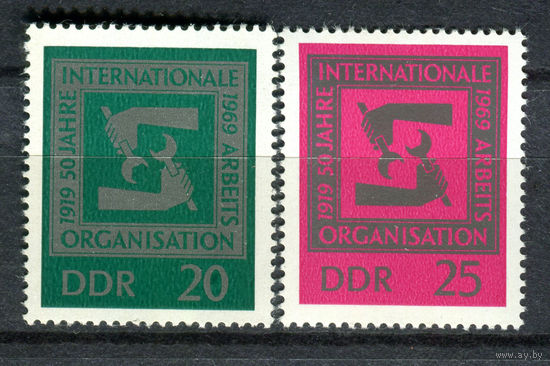 ГДР - 1969г. - 50 лет международной организации рабочих - полная серия, MNH [Mi 1517-1518] - 2 марки
