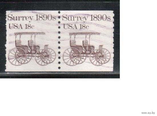 США-1981, (Мих.1480) , гаш., Стандарт, Автомобили,  (одиночка), пара