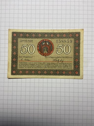 50 пфенигов (нотгельды) г. Германия.-2012