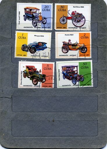 КУБА, 1984, РЕТРОАВТОМОБИЛИ, серия 6м, гашеная
