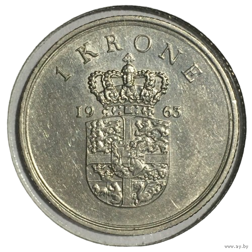 Дания 1 крона, 1963 (холдер)