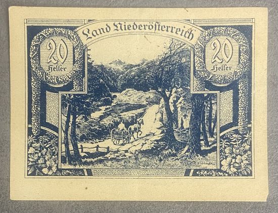 Нотгельды Австрия Нидеростерейх, 20 геллеров 1920 год