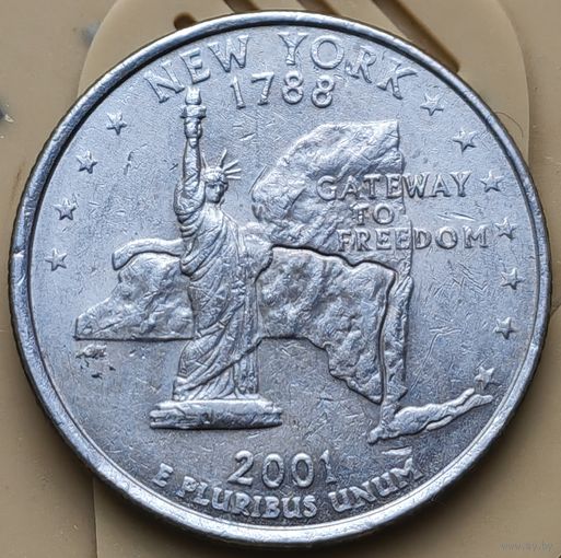 США 25 центов (квотер) 2001 P New York