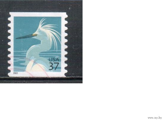 США-2003 (Мих.3796) ,  гаш. , Стандарт, Птицы, Цапля(одиночка),