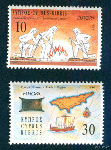 Кипр 1994 Европа Europa CEPT парусник корабль 2м MNH **