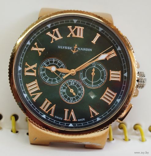 Часы "Ulysse Nardin" крупные,автоподзавод,корпус нерж сталь,реплика