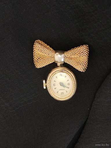 Брошь часы, механические arpeggio swiss