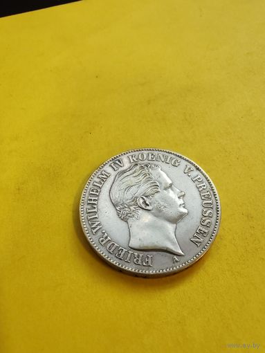 1 талер 1851 года. огонёк монетка (Надпись на реверсе). СМОТРИТЕ ДР. МОИ ЛОТЫ.