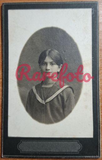 1916 Визит-портрет гимназистка типаж ретро студийное фото анонимное