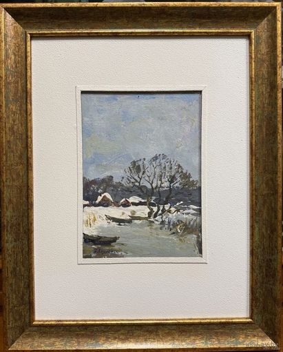 Хмелевский В.В. Этюд. Картон, масло. Размер с родным паспарту 37х29 см.