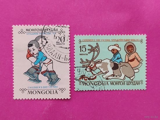 Монголия. Год ребёнка. ( 2 марки ) 1966 года. 2-11.