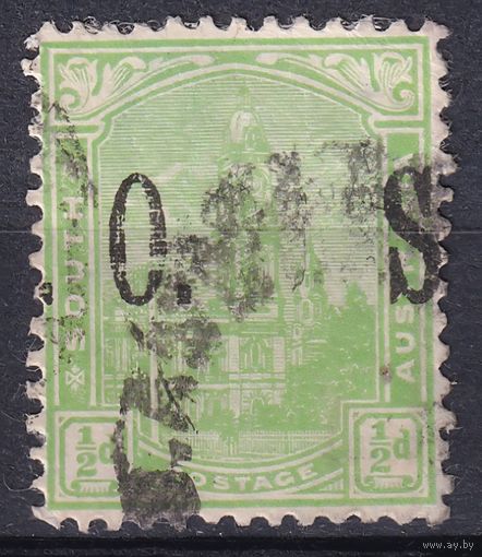 193.Aust. Великобритания. Австралийские штаты. Южная Австралия. Служебные. Почтовый офис в Аделаиде. Стандарт. Надпечатка O. S. 1900 г. 1/2p. Mi.#37.