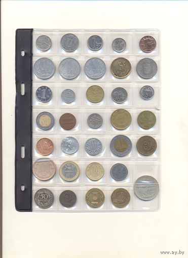 Монеты стран мира 34 шт.