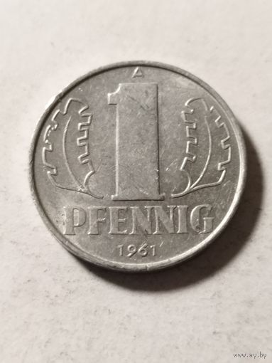 ГДР 1 пфенинг 1961