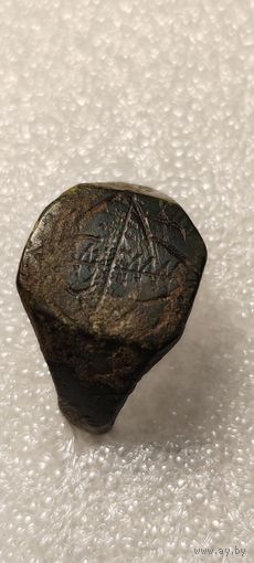 Кольцо старинное с росписью.