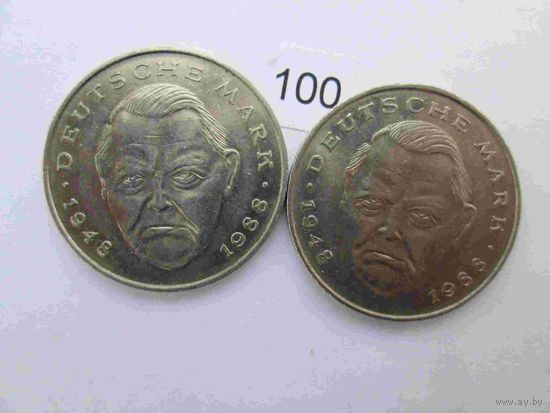 2 монет по 2 марки   лот 100