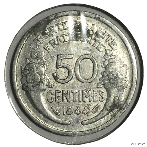 Франция 50 сантимов, 1944 (холдер)