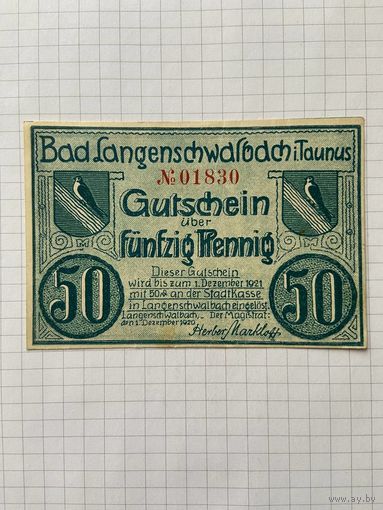 50 пфенигов (нотгельды) г. Германия.-2912