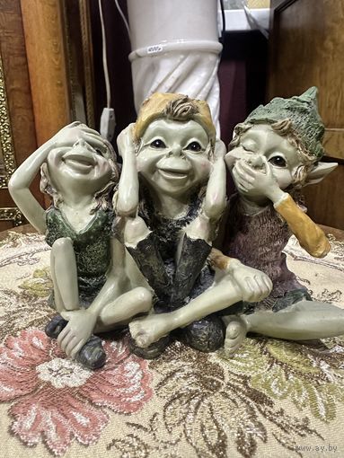 Очень интересная статуэтка Ничего не скажу, ничего не слышу, Европа, много лотов с рубля